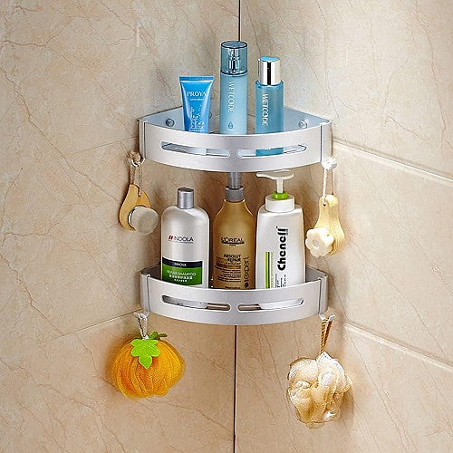 Lot 2 Etagères angle - Organisateur Pour coin de douche+ Scotch DF