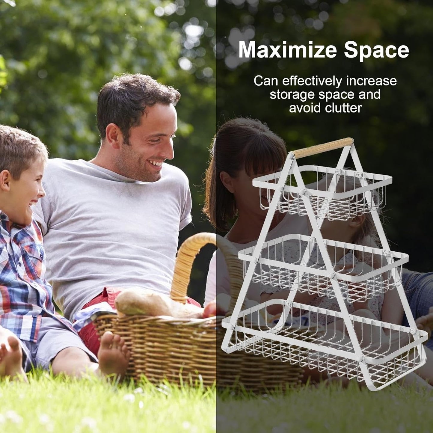 Corbeille à fruits à 3 niveaux