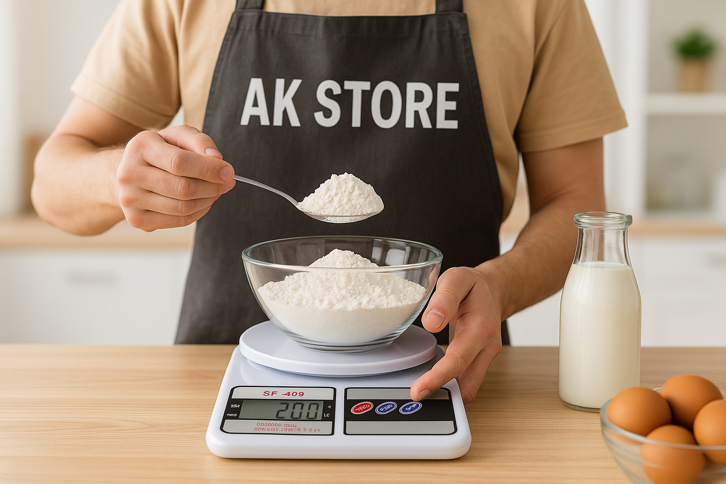 الصورة الثانية - طاهي يزن المكونات