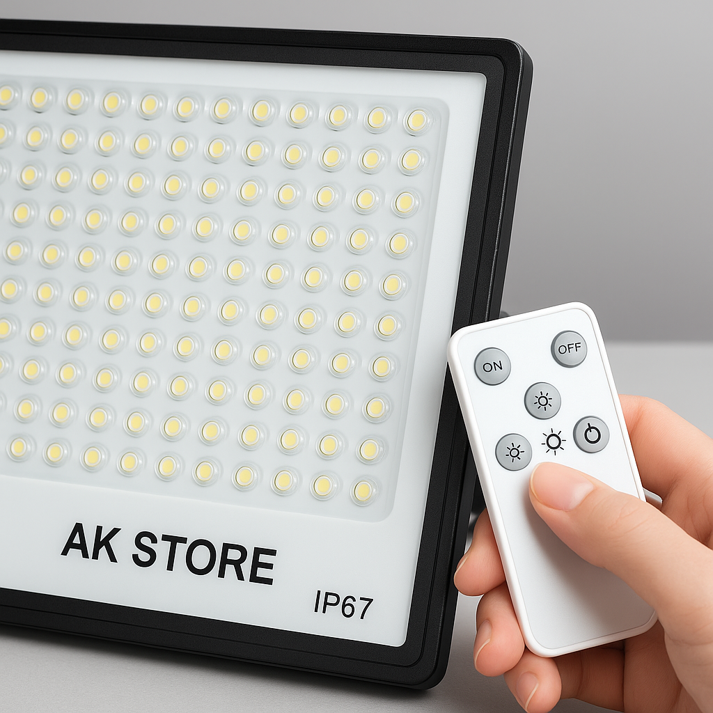 كشاف شمسي AK STORE - تفاصيل LED والريموت