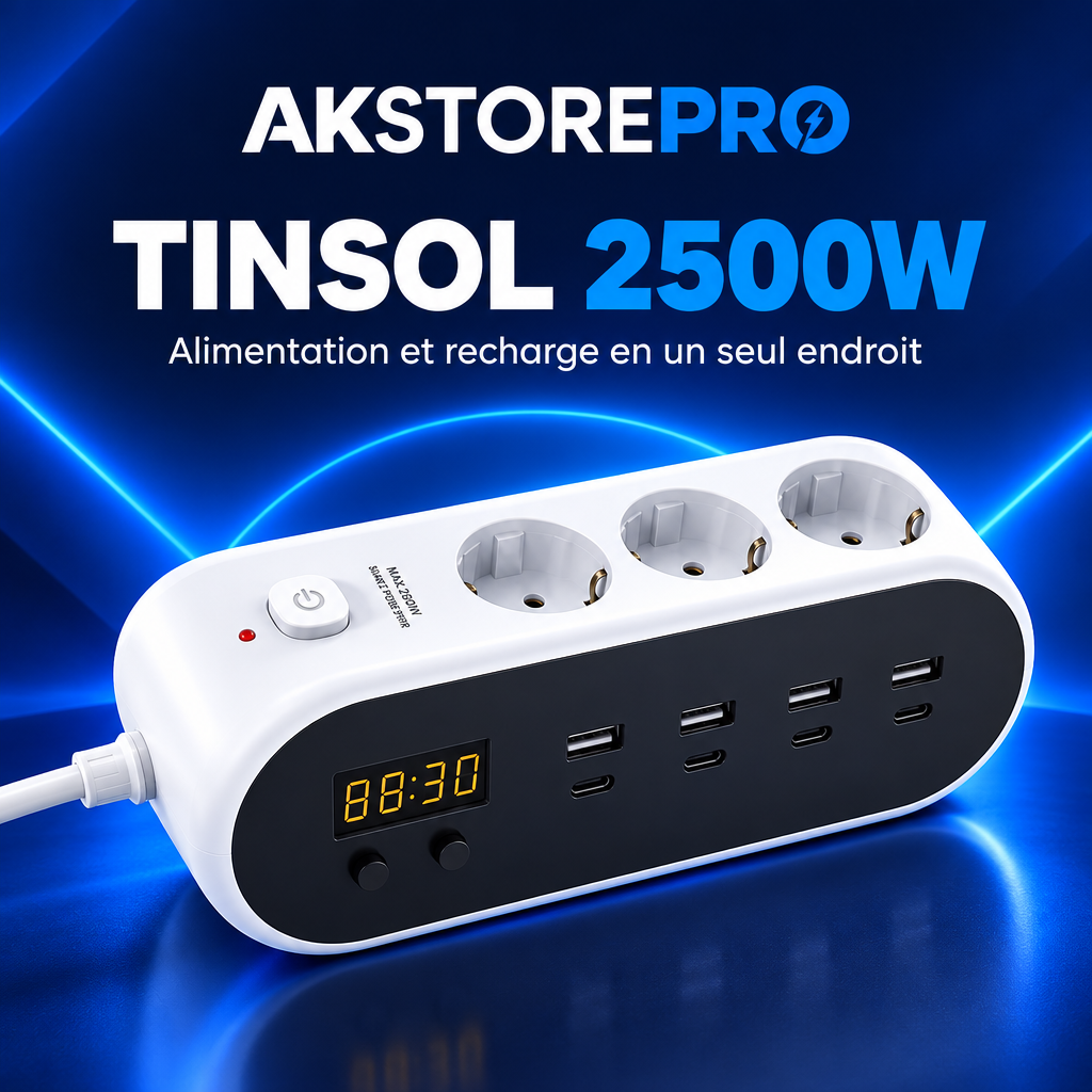 Image publicitaire de la multiprise TINSOL 2500W, AKSTOREPRO