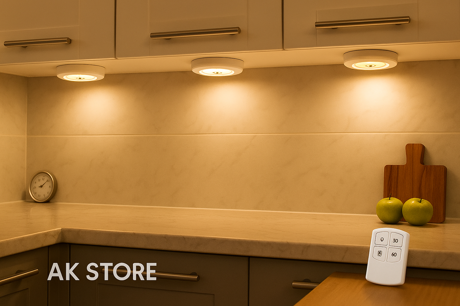 صورة احترافية ثانية لأضواء LED في المطبخ