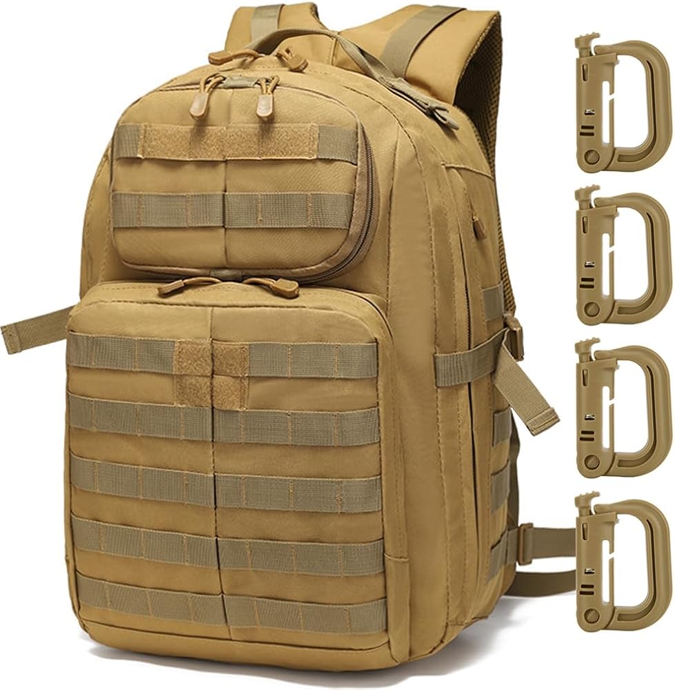 MUCHER Sac à dos militaire 40 l pour homme avec 4 crochets