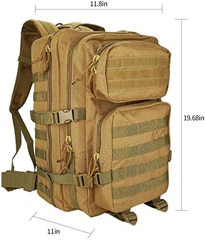 MUCHER Sac à dos militaire 40 l pour homme avec 4 crochets