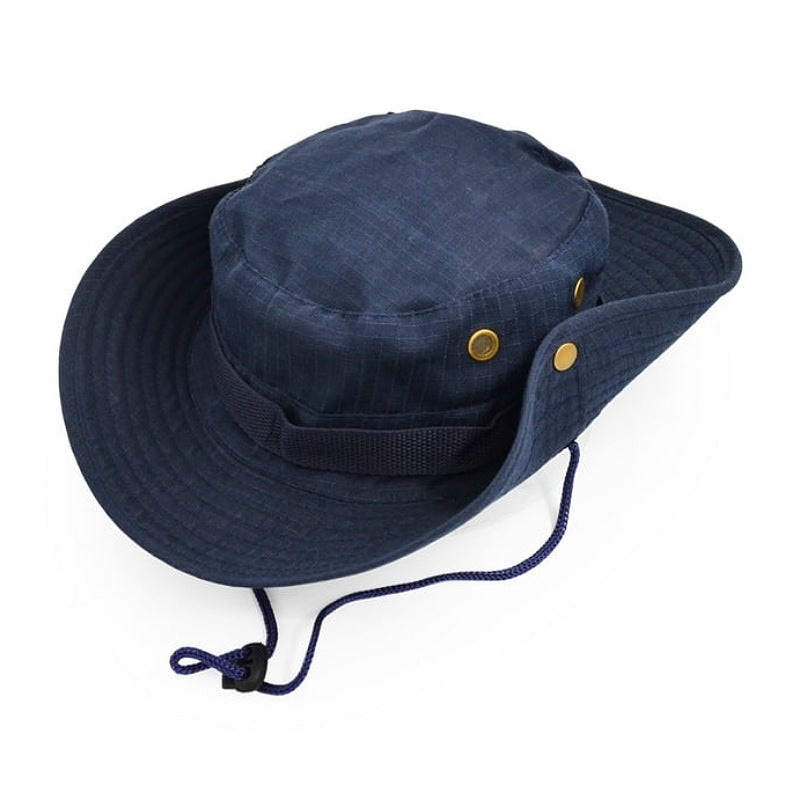 Chapeau De Seau Unisexe Protection Solaire Extérieure Pliable Bleu