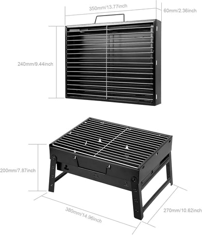 Barbecue au charbon de bois portable - Barbecue de table - Barbecue de camping - Barbecue de pique-nique - Barbecue de camping portable - Barbecue amovible pour extérieur, pique-nique, voyage, jardin