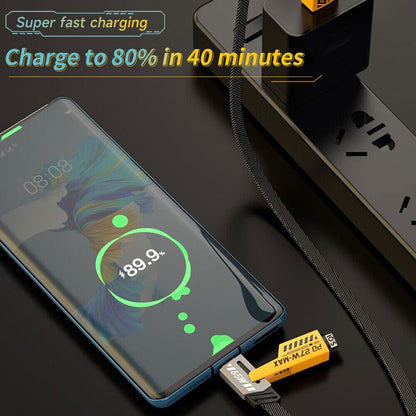 Câble 4 En 1 USB-C / USB-A / Lightning – Charge Super Rapide 65W & 27W, Plat Et Durable