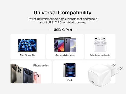 Chargeur secteur Belkin BoostCharge 30W USB-C Power Delivery – Blanc