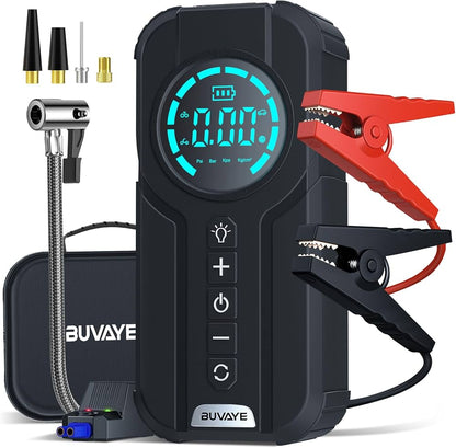 Démarreur de batterie de voiture 4 en 1 avec pompe à air avancée