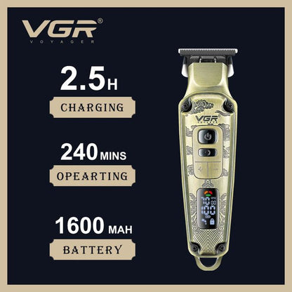 Tondeuse Cheveux Professionnelle Sans Fil VGR V-954 - 300 Min Autonomie Charge Rapide