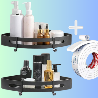 Lot 2 Etagères angle - Organisateur Pour coin de douche+ Scotch DF