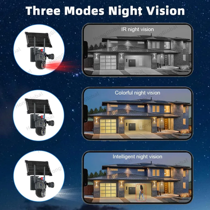 Caméra PTZ Extérieure 8MP 4K Wi-Fi à Énergie Solaire