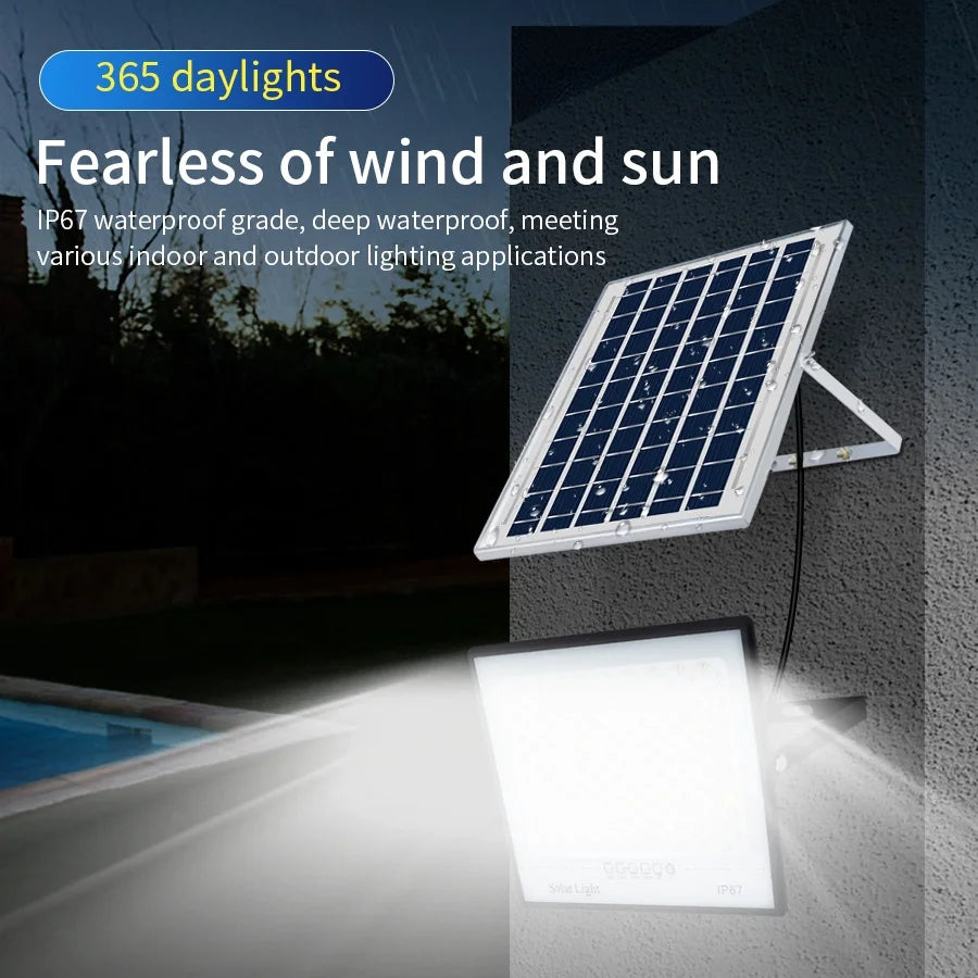 Projecteur Solaire LED 100W Étanche IP67 Détecteur Mouvement Télécommande - AK STORE