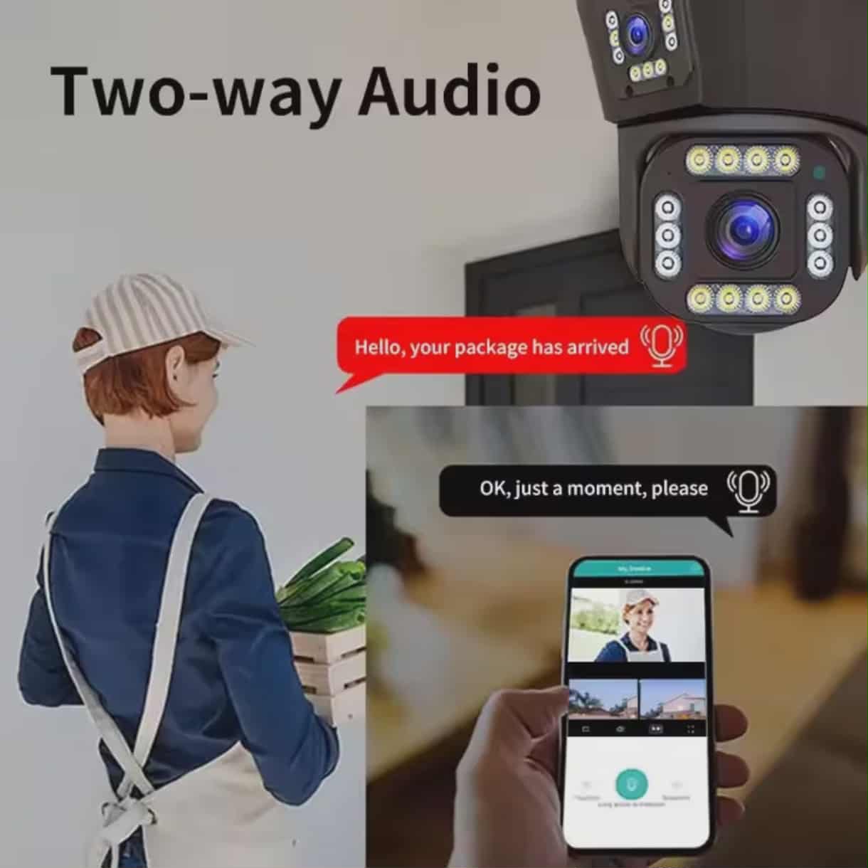 Camera 4G solaire Double Camera 15MP Zoom X10 V380 PRO