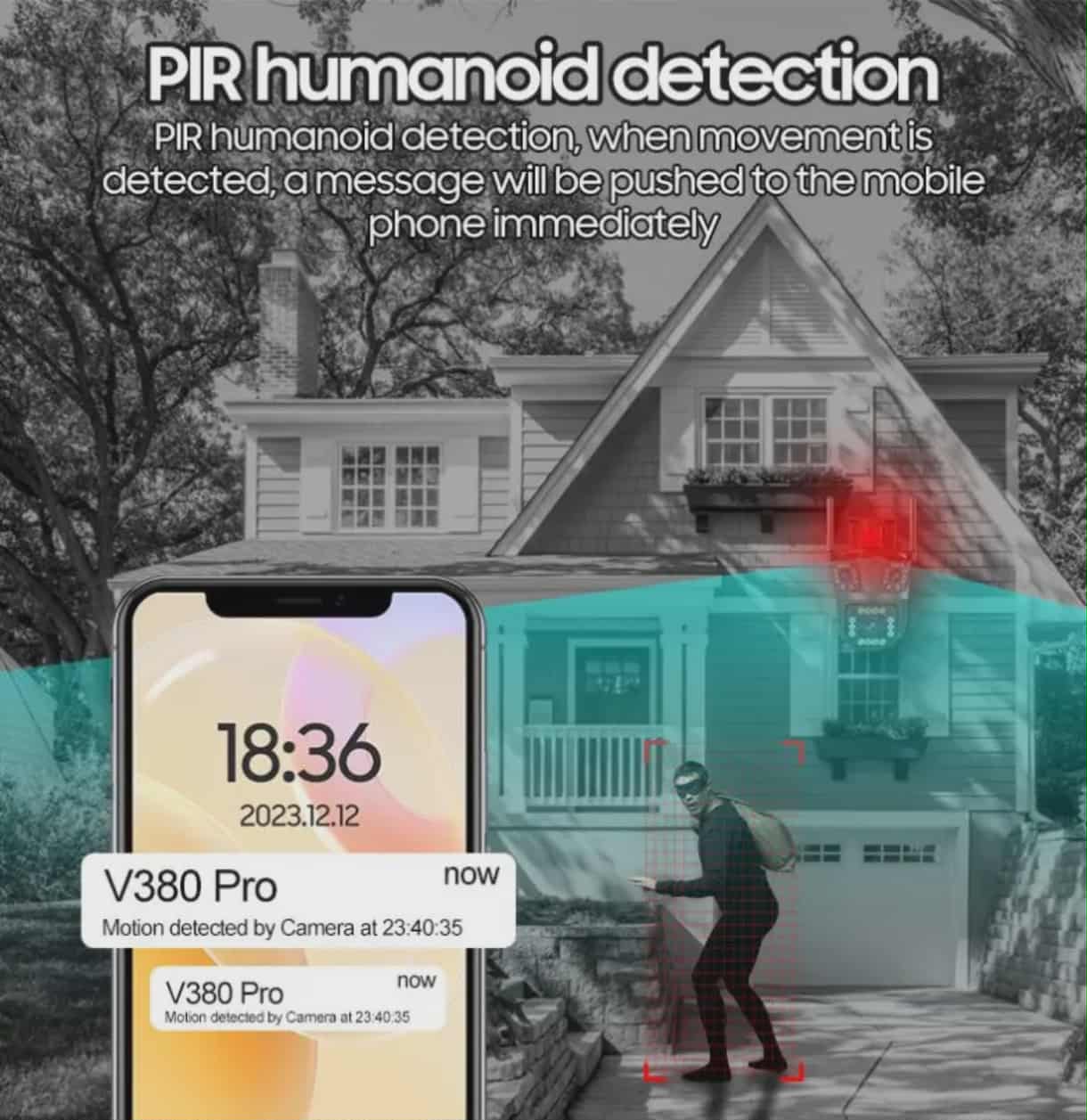 Camera 4G solaire Double Camera 15MP Zoom X10 V380 PRO