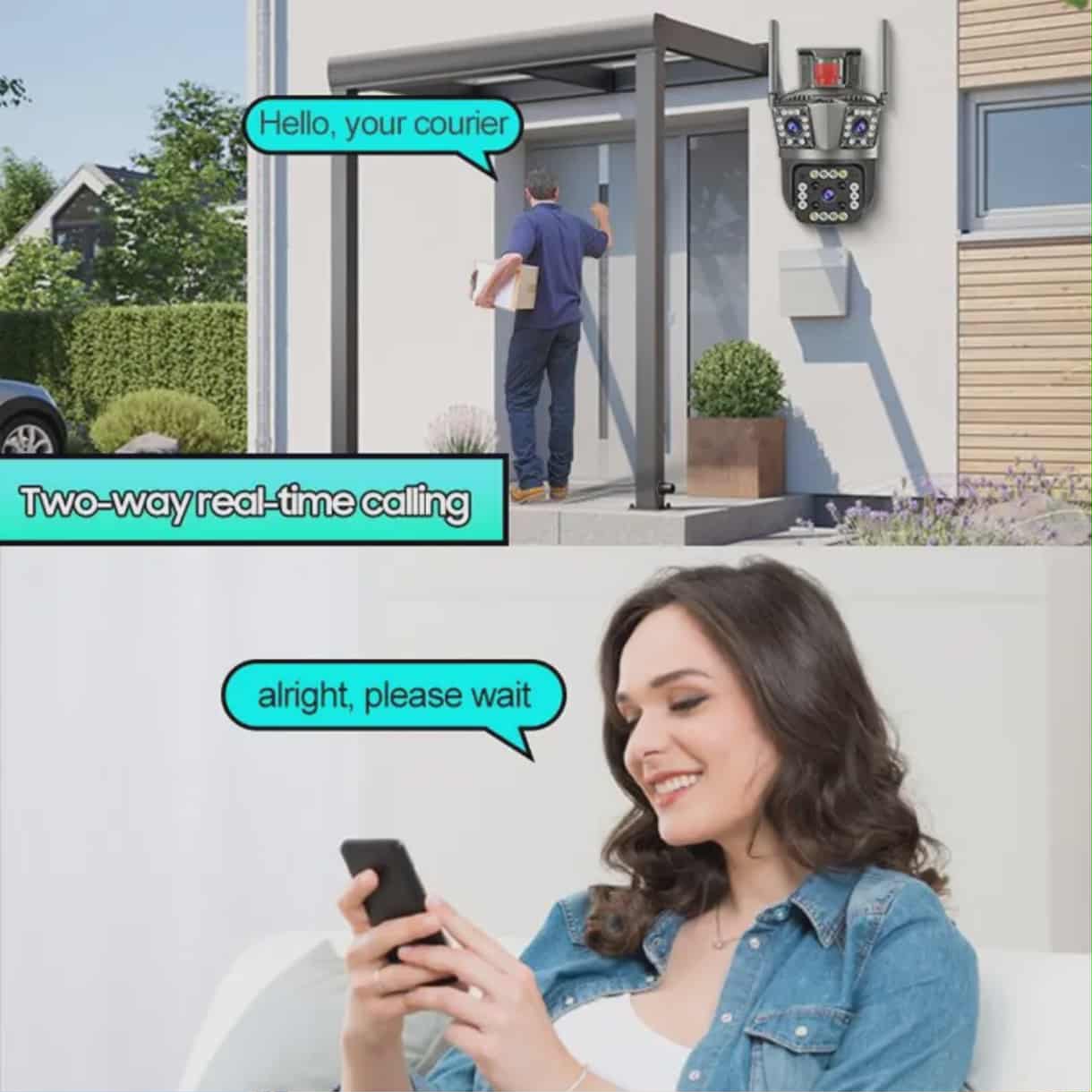 Camera 4G solaire Double Camera 15MP Zoom X10 V380 PRO