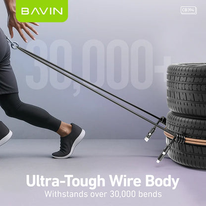 Câble BAVIN CB394 60W 4 en 1 en silicone avec lumière RGB
