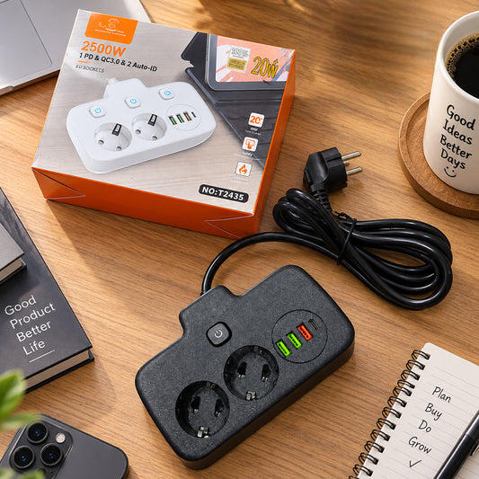 Rallonge électrique portable 2 m – Maison et bureau