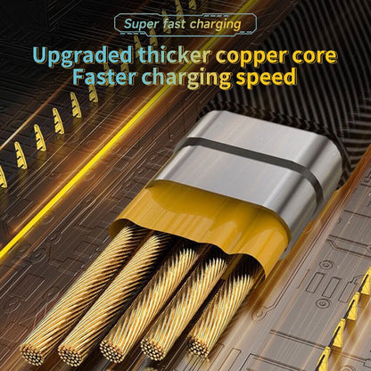 Câble 4 En 1 USB-C / USB-A / Lightning – Charge Super Rapide 65W & 27W, Plat Et Durable