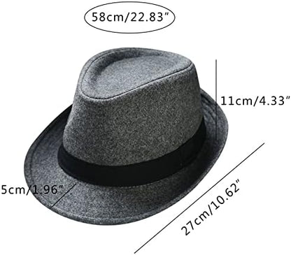 Chapeau de Jazz Rétro Imprimé Rayé – Chapeau de Soleil Britannique Unisexe Pliable pour Voyage