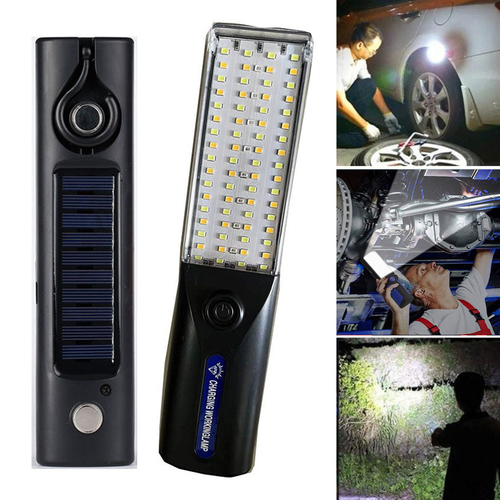 Lampe de Travail LED Rechargeable Éclairage Ultra-Puissant avec Panneau Solaire Intégré – مصباح عمل قابل للشحن