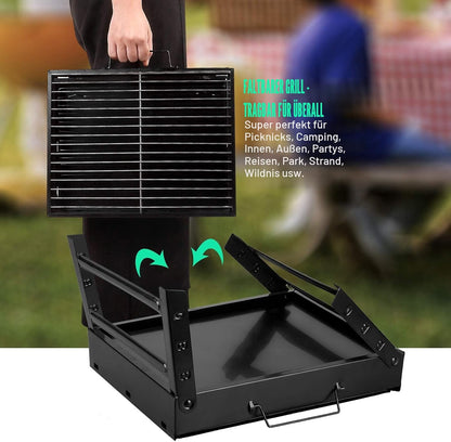 Barbecue au charbon de bois portable - Barbecue de table - Barbecue de camping - Barbecue de pique-nique - Barbecue de camping portable - Barbecue amovible pour extérieur, pique-nique, voyage, jardin