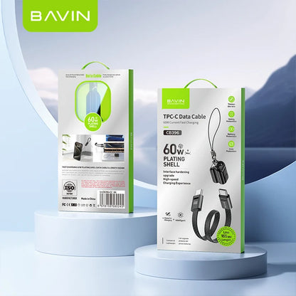 Câble BAVIN CB396 60W PD – USB-C vers USB-C ou iPhone, tressé
