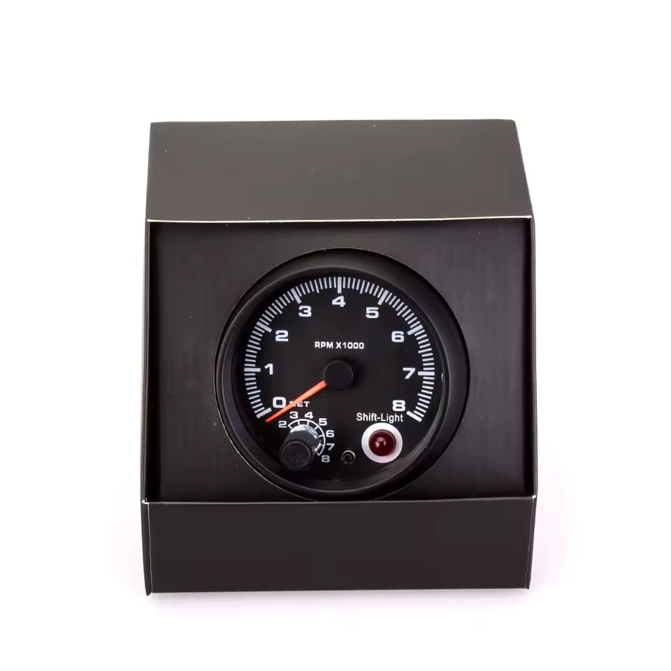 Tachymètre voiture 12V 0-8000 RPM – Compteur tours moteur universel 4, 6, 8 cylindres, rétroéclairage LED 7 couleurs, jauge noire style racing