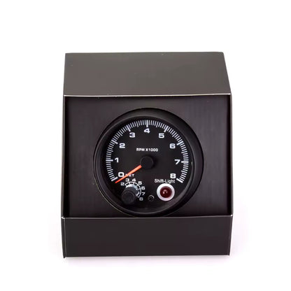 Tachymètre voiture 12V 0-8000 RPM – Compteur tours moteur universel 4, 6, 8 cylindres, rétroéclairage LED 7 couleurs, jauge noire style racing