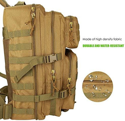 MUCHER Sac à dos militaire 40 l pour homme avec 4 crochets