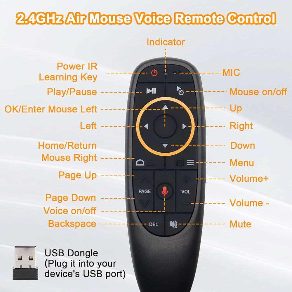 Télécommande Air Mouse G10 Sans Fil 2.4 GHz avec Commande Vocale