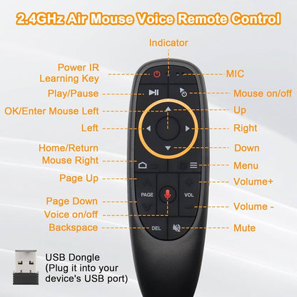 Télécommande Air Mouse G10 Sans Fil 2.4 GHz avec Commande Vocale