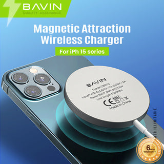 Chargez simplement et rapidement avec le chargeur magnétique sans fil BAVIN CB215. Recharge sans fil jusqu’à 15 W Fixation magnétique pour un alignement pratique Compatible avec les smartphones prenant en charge la recharge Qi, notamment les séries iPhone 12 à 16* Design ultra-fin et élégant : 0,7 mm d’épaisseur Câble USB-C de 1 m inclus Compact et léger, idéal à la maison ou au bureau 🔥 Chargez simplement. Rapidement. Sans câble qui traîne ! 📲 Commande WhatsApp : 23 710 400🛒 AK Store – La technologie au