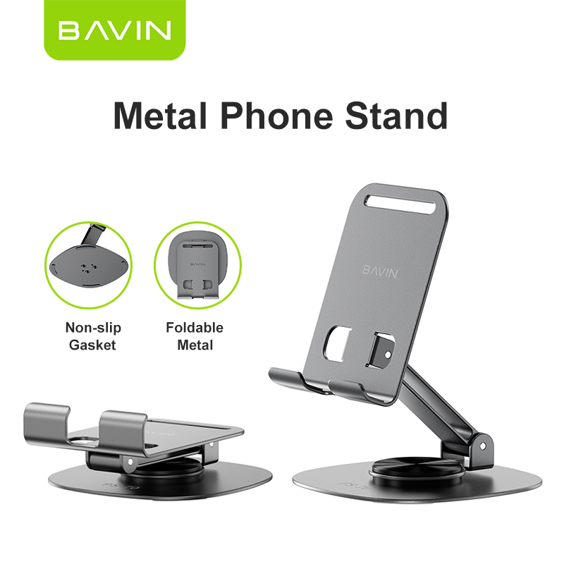 Solide, élégant et pratique, le support BAVIN PS70 en acier maintient votre smartphone ou tablette en toute stabilité grâce à sa rotation à 360° et son angle ajustable.Points forts Acier robuste Rotation à 360° Adapté aux smartphones et tablettes Base antidérapante Angle réglable Pliable et facile à transporter Commande WhatsApp : 23 710 400AK STORE — Pratique, solide, efficace !