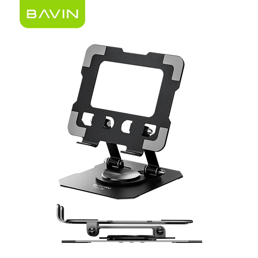 Optimisez votre espace avec le BAVIN PS79 ! Ce support métallique élégant et polyvalent pour téléphones et tablettes est idéal au bureau, à la maison ou en déplacement. Rotation à 360° Structure en alliage robuste Pliable et facile à transporter Base ajourée pour une meilleure ventilation Compatible avec les appareils jusqu’à 18 pouces Design pratique et gain de place Couleur : Noir / ArgentCommande WhatsApp : 23 710 400AK Store – Votre shopping, simplement !