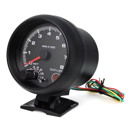 Tachymètre voiture 12V 0-8000 RPM – Compteur tours moteur universel 4, 6, 8 cylindres, rétroéclairage LED 7 couleurs, jauge noire style racing
