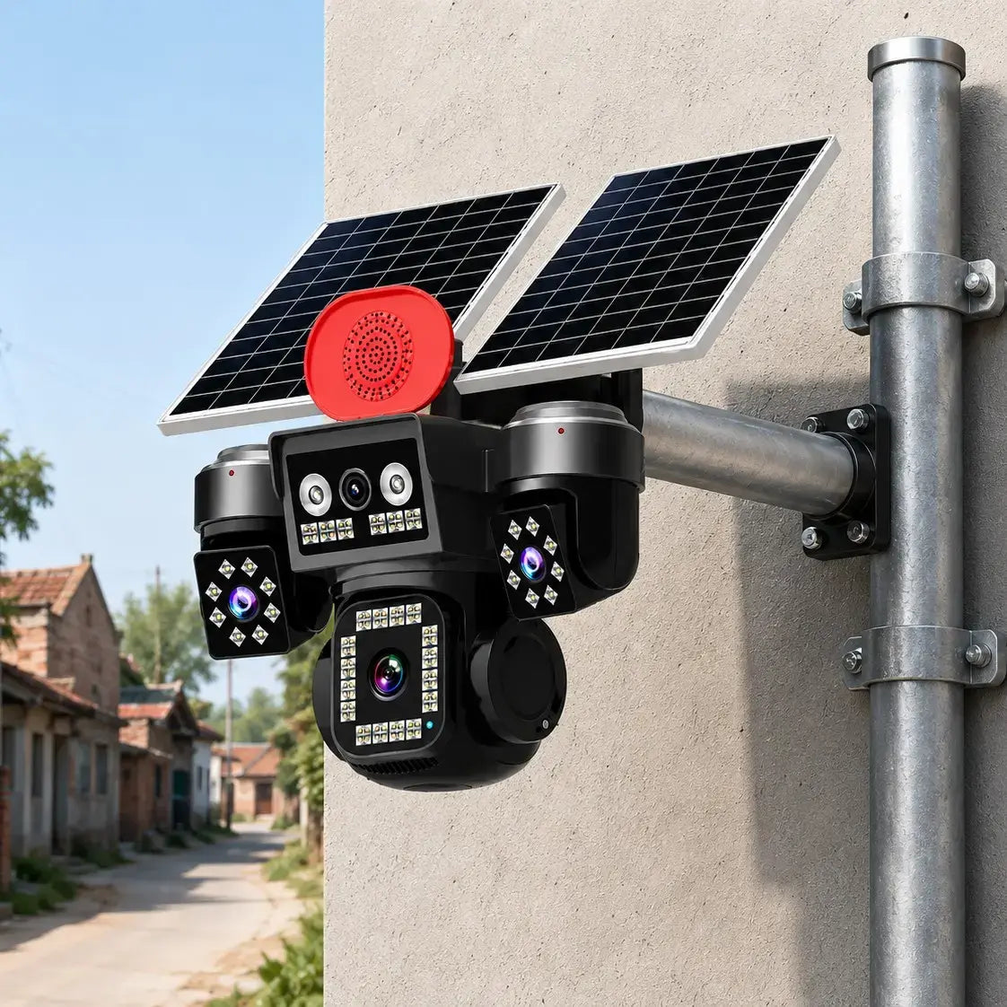 Caméra de Surveillance Solaire 4G à 4 Objectifs | AKSTOREPRO