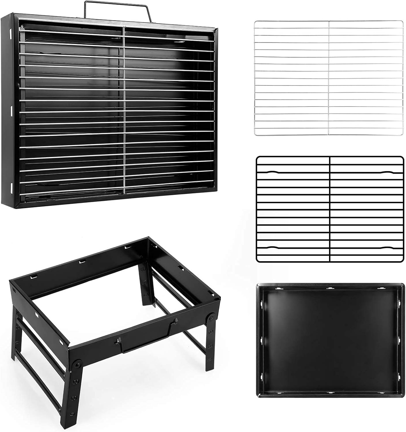 Barbecue au charbon de bois portable - Barbecue de table - Barbecue de camping - Barbecue de pique-nique - Barbecue de camping portable - Barbecue amovible pour extérieur, pique-nique, voyage, jardin