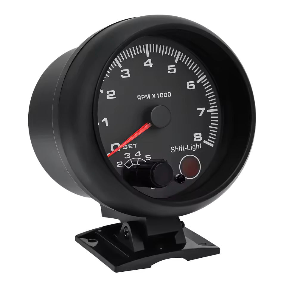 Tachymètre voiture 12V 0-8000 RPM – Compteur tours moteur universel 4, 6, 8 cylindres, rétroéclairage LED 7 couleurs, jauge noire style racing