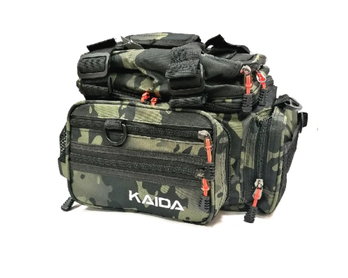 Sac de Pêche Kaida TP23 Camouflage – Sac Bandoulière pour Moulinets et Accessoires de Pêche, 37 × 19 × 23 cm