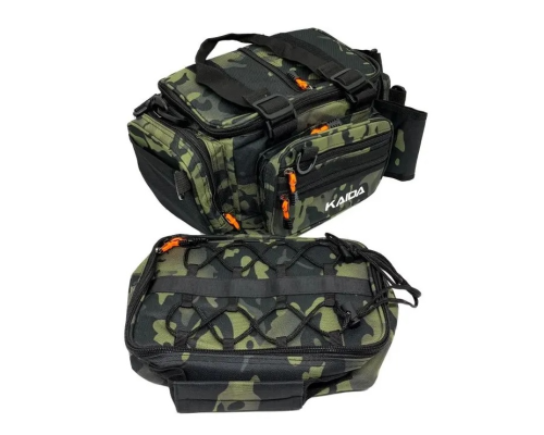 Sac de Pêche Kaida TP23 Camouflage – Sac Bandoulière pour Moulinets et Accessoires de Pêche, 37 × 19 × 23 cm