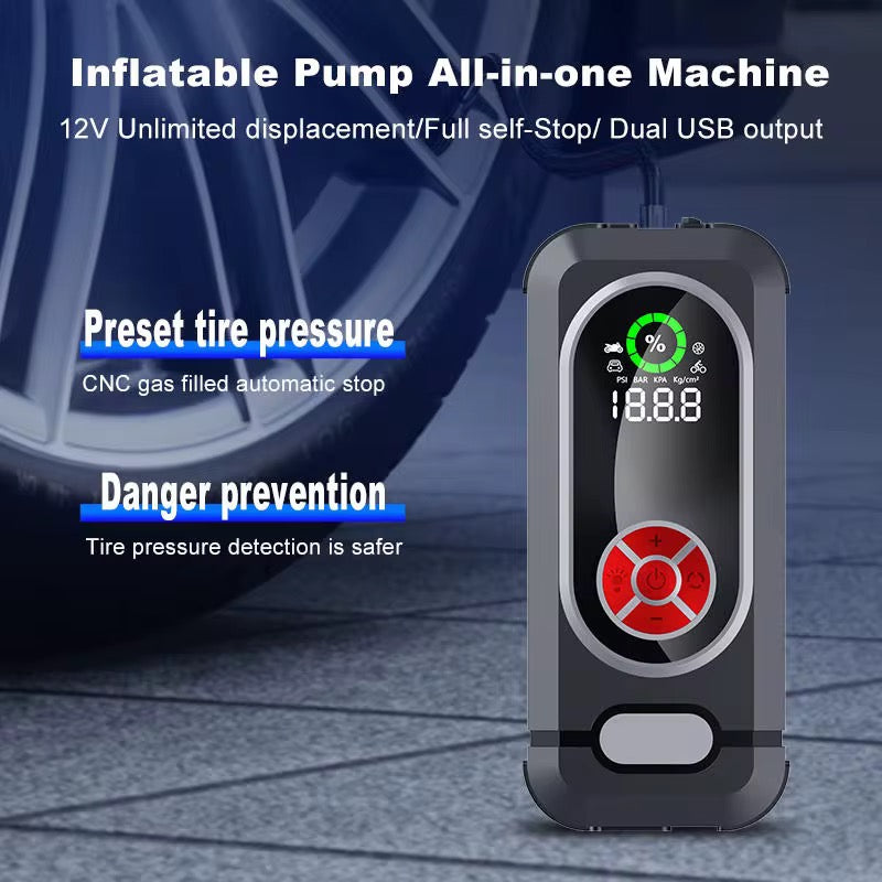 Démarreur de voiture portable avec compresseur d'air