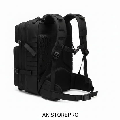 MUCHER Sac à dos militaire 40 l pour homme avec 4 crochets Noir