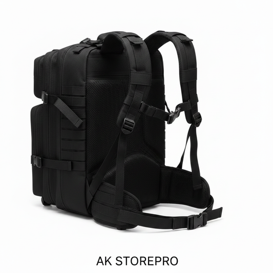 MUCHER Sac à dos militaire 40 l pour homme avec 4 crochets Noir