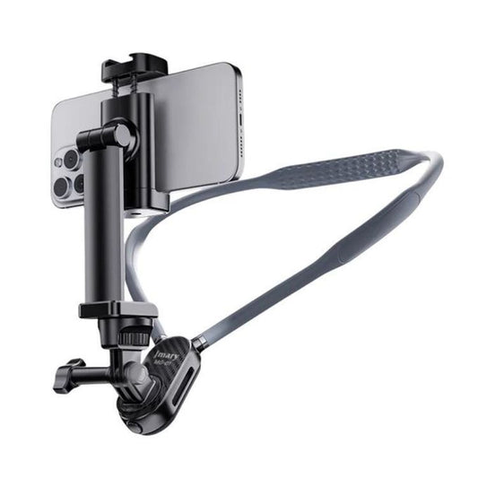 Jamey Support de Cou MG-01 2-en-1 pour Smartphone et Caméra – Tournage POV, Rotation 360°, Pliable et Confortable, Compatible GoPro, Insta360, Caméras d’Action et Smartphones