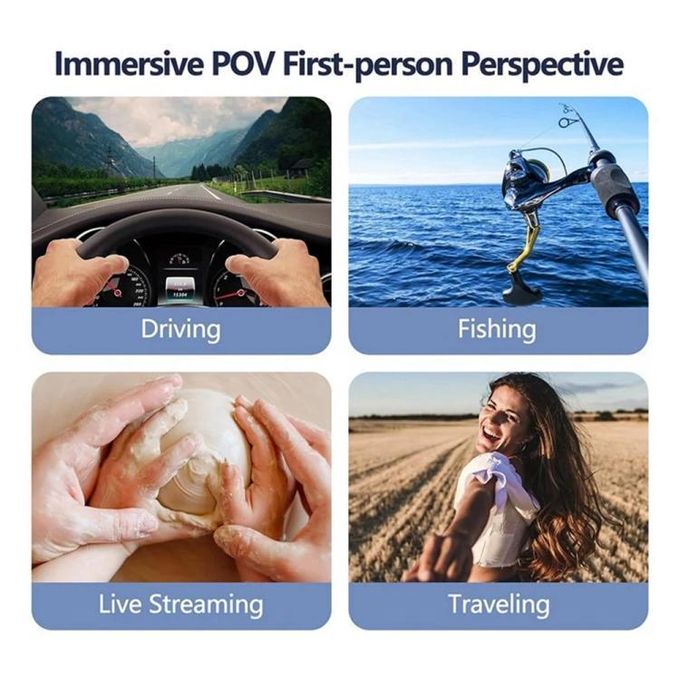 Jamey Support de Cou MG-01 2-en-1 pour Smartphone et Caméra – Tournage POV, Rotation 360°, Pliable et Confortable, Compatible GoPro, Insta360, Caméras d’Action et Smartphones