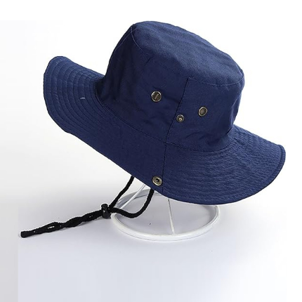 Chapeau De Seau Unisexe Protection Solaire Extérieure Pliable Bleu