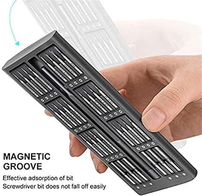 63 In 1 Screwdriver Set Precision Magnetic Screw Driver Bits Hex Bit Handle Mobile Phone Repair Screwdrive Kit Tools, Grey