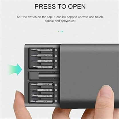 63 In 1 Screwdriver Set Precision Magnetic Screw Driver Bits Hex Bit Handle Mobile Phone Repair Screwdrive Kit Tools, Grey