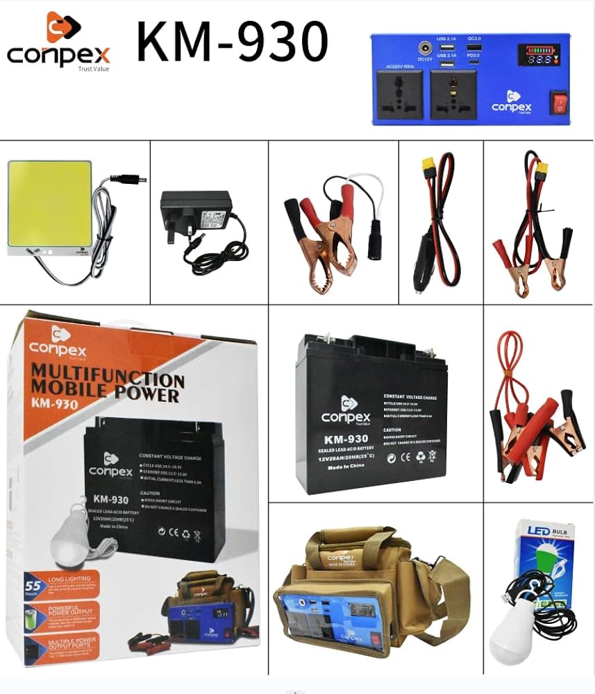 Conpex 40000mAh Portable Power Bank with 200W Adapter (KM-930)